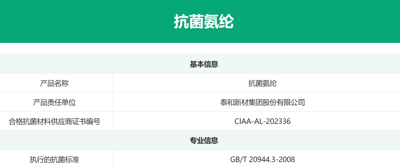 泰和新材集團股份有限公司獲得CIAA抗菌標(biāo)志使用授權(quán)